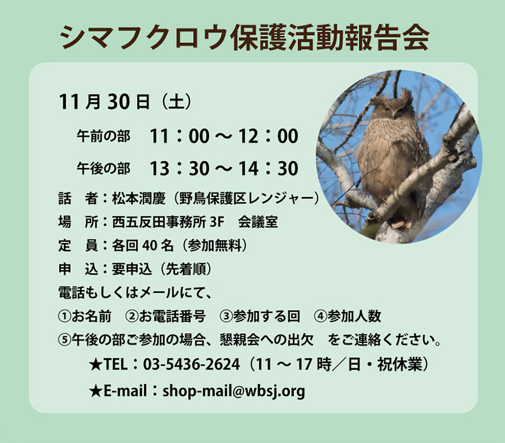 シマフクロウ保護活動報告会