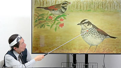 オンライン野鳥講座のようす