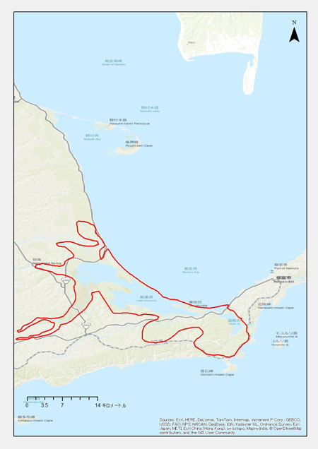 北海道：根室市、野付郡別海町、厚岸郡浜中町