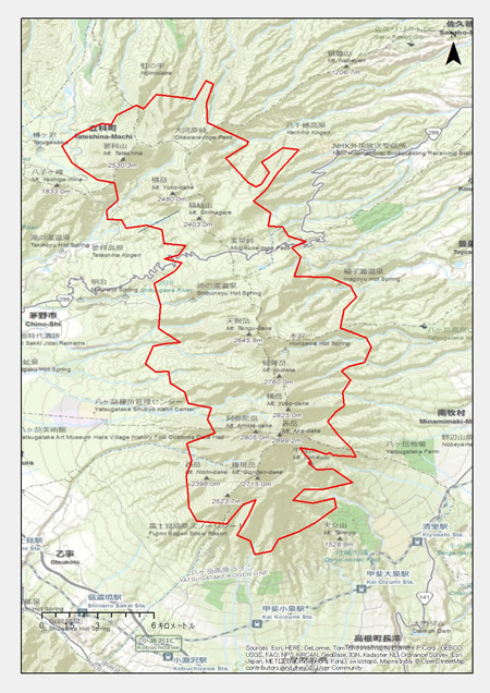 山梨県：北杜市 長野県：茅野市、佐久市、富士見町、原村、佐久穂町、南牧村、小海町、立科町