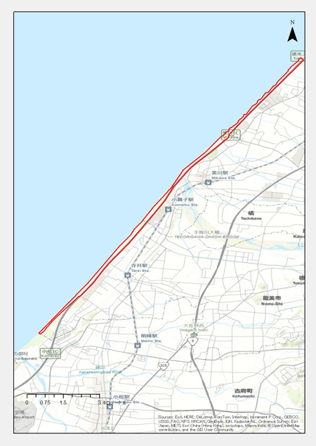 石川県：白山市、能美市、小松市