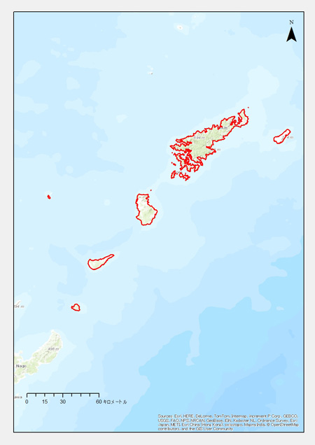 鹿児島県：奄美市、龍郷町、大和村、宇検村、天城町、瀬戸内町、徳之島町、伊仙町、与論町、和泊町、知名町、喜界町