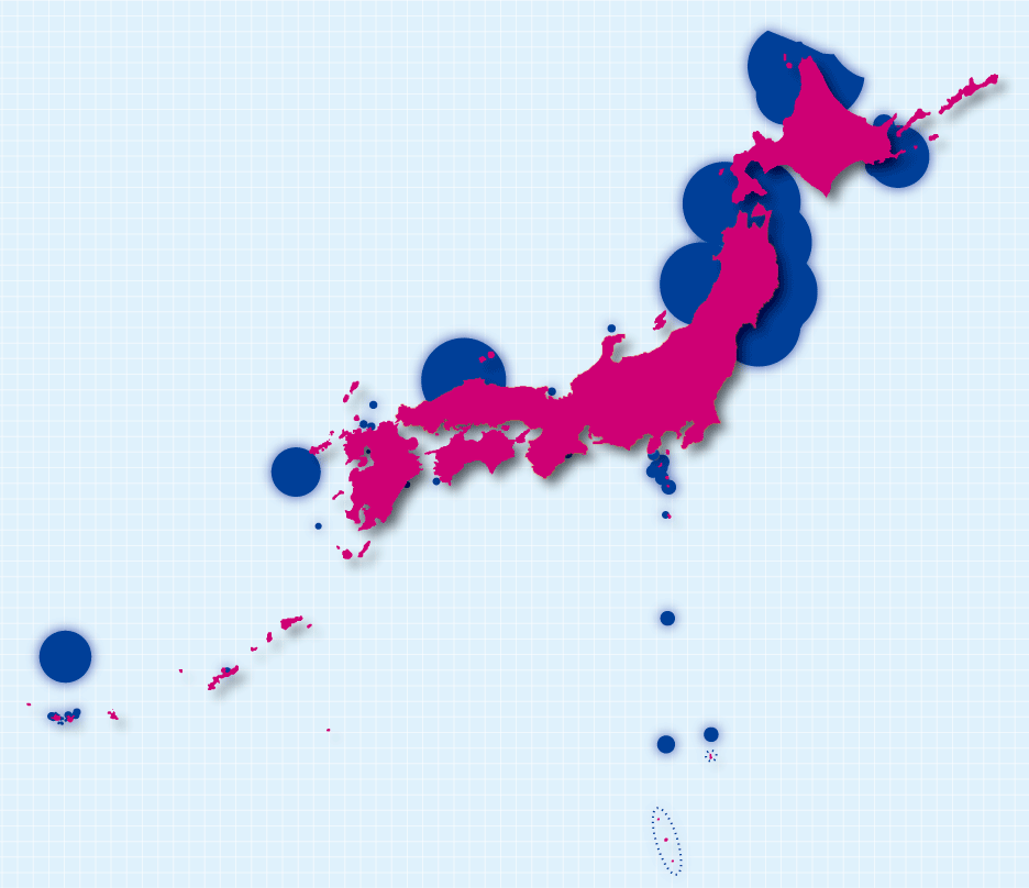 マリーンIBAの日本地図