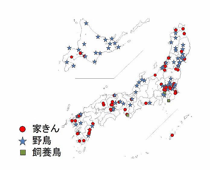 令和4年度 国内における高病原性及び低病原性鳥インフルエンザ発生状況