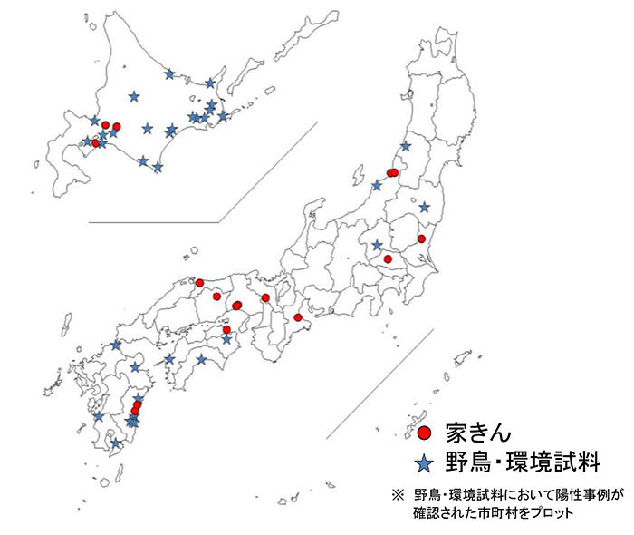 令和7年度 国内における高病原性及び低病原性鳥インフルエンザ発生状況