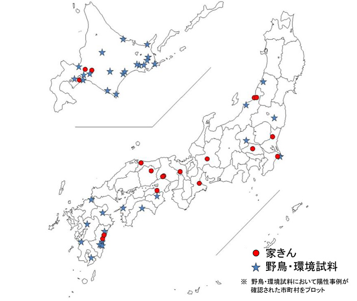 令和7年度 国内における高病原性及び低病原性鳥インフルエンザ発生状況
