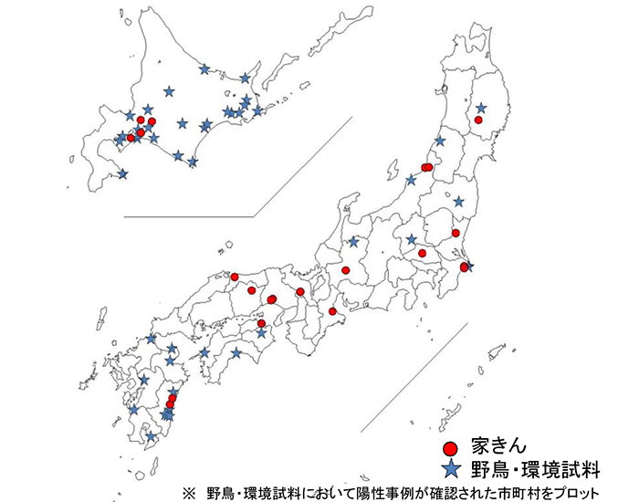 令和7年度 国内における高病原性及び低病原性鳥インフルエンザ発生状況