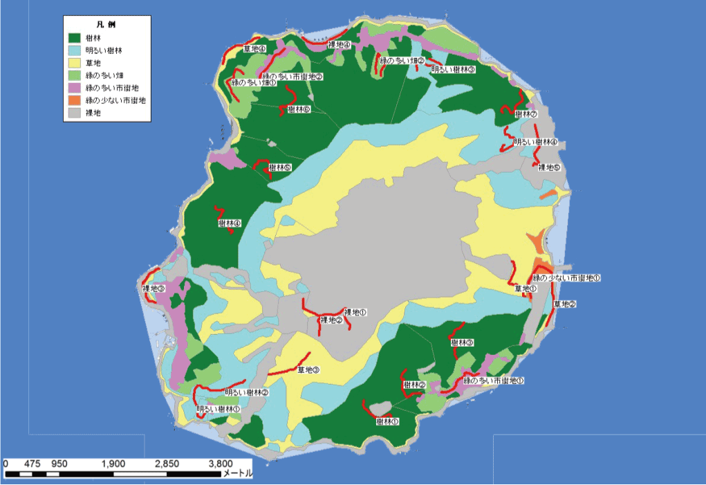 三宅島の調査コース