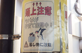 注意を促す看板