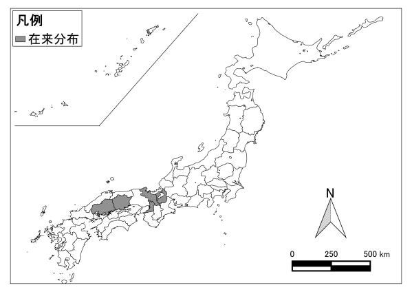 アユモドキの分布図