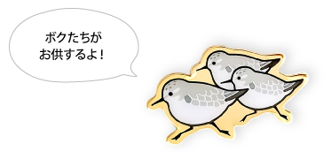 ミユビシギのピンバッチ、